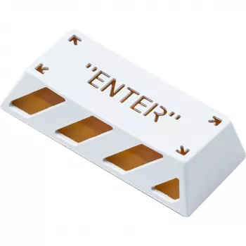 Enter Aluminum Alloy Artisan Keycap, tecla branco/laranja
