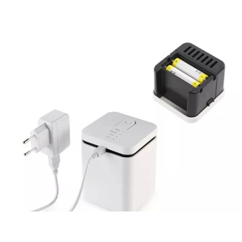 Stylies Elara COP000850 difusor de aromas, 1,3 W, para divisões até 15 m², 2 níveis de velocidade, temporizador, alimentação por USB/pilhas/adaptador, 74 x 74 x 100 mm, branco