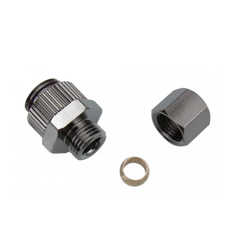 União de anel de aperto para tubos de cobre, Koolance NZL-CU06 – para tubos de diâmetro exterior 6 mm em G 1/4 polegadas BSPP, prateado