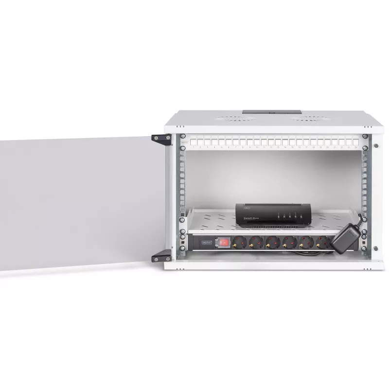 Kit de rede DIGITUS DN-49202-SET 483 mm 7U 540x400 mm armário rack com 7U de altura e 540×400 mm de dimensões internas