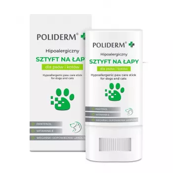 Bálsamo para patas JM Sante POLIDERM hipoalergénico 14,5 g — proteção das patas para cães e gatos