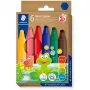 Marcadores Staedtler 329 C6 — 6 cores (azul, castanho, verde, rosa, vermelho, amarelo), ponta grossa