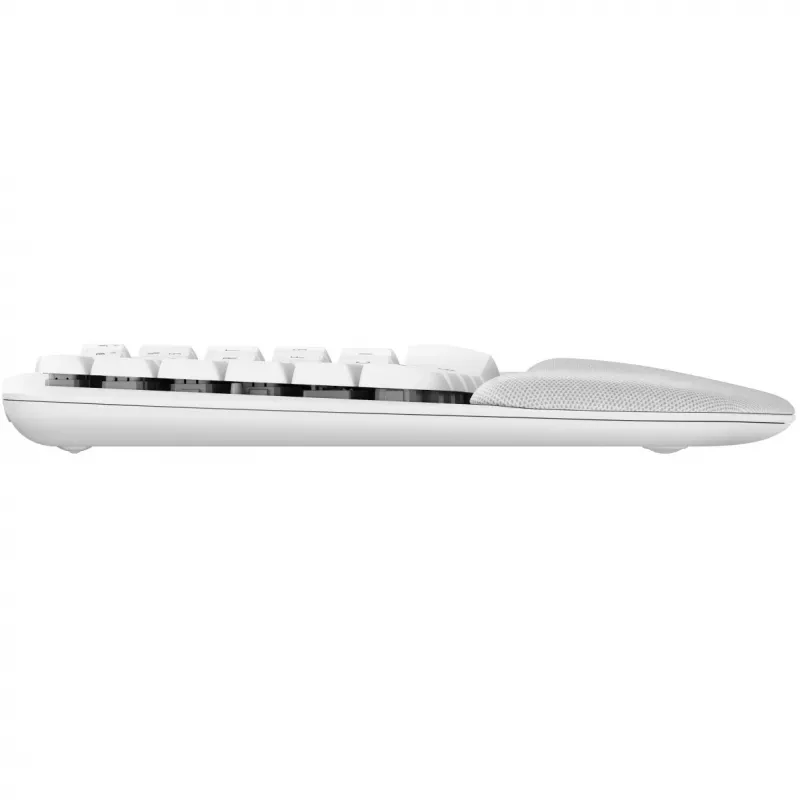 Teclado Logitech Wave Keys com apoio de pulso almofadado sem fios Bluetooth LE QWERTY branco-sujo (PAN)