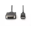 Cabo adaptador DisplayPort Assmann, DP - DVI (24+1) M/M, 1,0 m, com bloqueio, compatível com DP 1.2, UL, CE, azul (AK-340301-010-S)