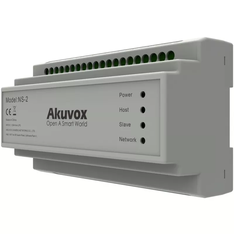 Akuvox NS-2 Switch de rede Fast Ethernet (10/100) calha DIN cinzento