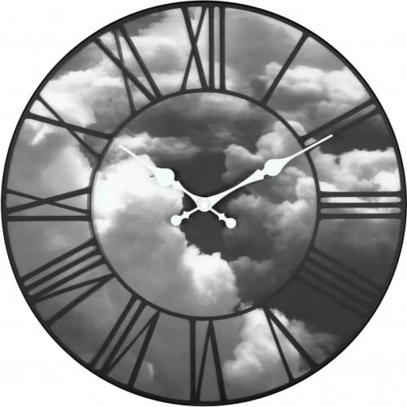 NeXtime Relógio 3037 Clouds, Ø39 cm, parede, preto