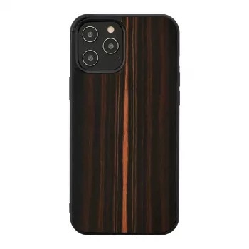 Capa para telemóvel Man and Wood para iPhone 12 Pro Max – preto ébano, capa rígida protetora