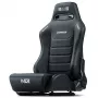 Cadeira de corrida com encosto ajustável Next Level Racing ERS3 Elite Premium — couro sintético preto, encosto reclinável, compatível com montagem em cockpit e no chão