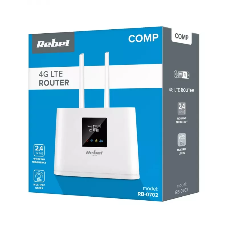 Router Rebel Comp RB-0702 4G LTE — router móvel/LTE, suporte SIM