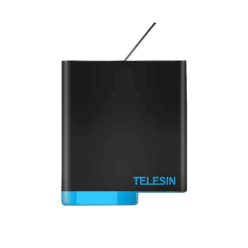 Carregador de três canais Telesin GP-BNC-801 para GoPro Hero5/6/7/8 com compartimento de carregamento para 2 baterias