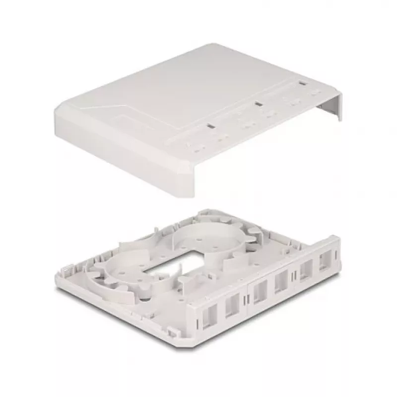 Caixa de superfície Keystone DeLOCK 67052 para módulos de fibra ótica, 6 portas, branco