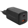 Carregador Qoltec 50766 para dispositivos móveis portátil, consola de jogos portátil, powerbank, smartphone, smartwatch, tablet preto AC carregamento rápido para interiores