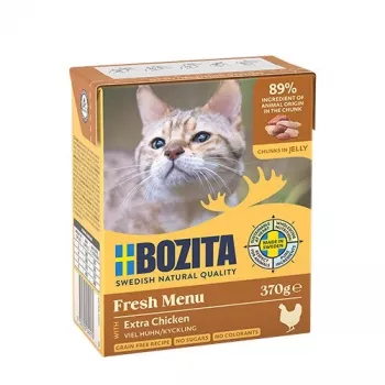 Comida húmida para gatos BOZITA Moist Food 4917 — frango, 370 g, para gatos adultos, hipoalergénico
