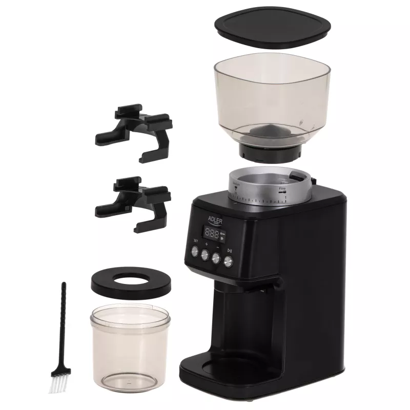 Moinho de café cónico Adler | AD 4300 | 180 W | Capacidade de grãos 300 g | Preto