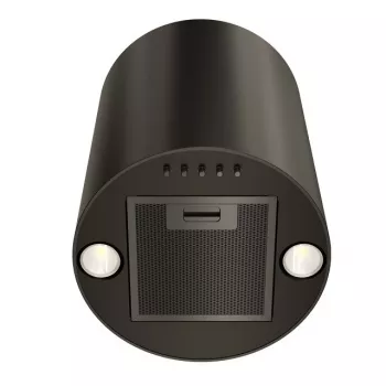 Exaustor MAAN Elba Mini WPB 431, aço preto, 120–300 m³/h, nível de ruído 55–61 dB, altura 400 mm, controlo eletrónico com visor e comando