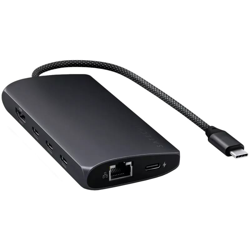 Adaptador multiporta Satechi USB-C ST-P8KED — 6 portas, suporta resolução 8K