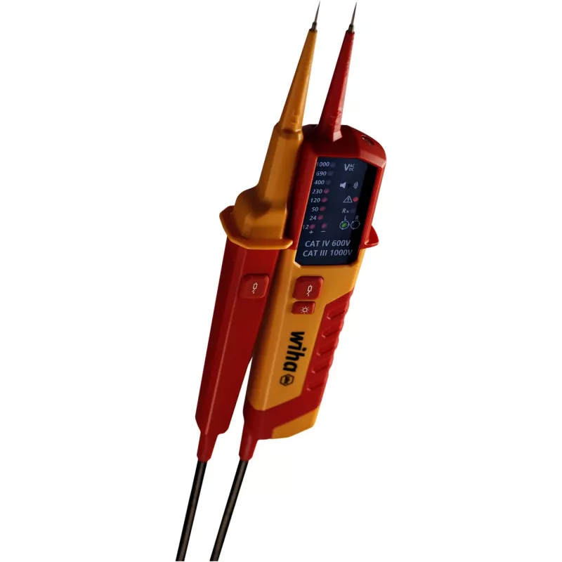 Testador de tensão e continuidade Wiha 45216 12–1000 V AC, testador manual para tensão alternada e continuidade