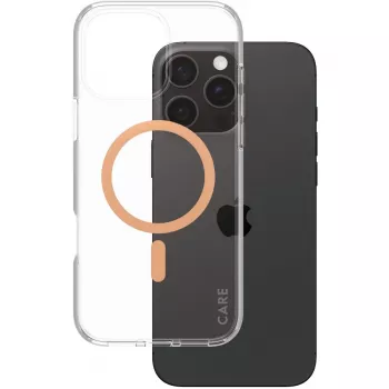 Capa PanzerGlass CARE Urban Combat transparente com MagSafe Peachy iPhone 16 Pro Max