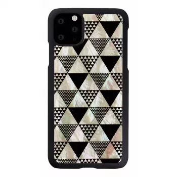 Capa para smartphone iKins para iPhone 11 Pro Max, design pirâmide preto, capa rígida protetora
