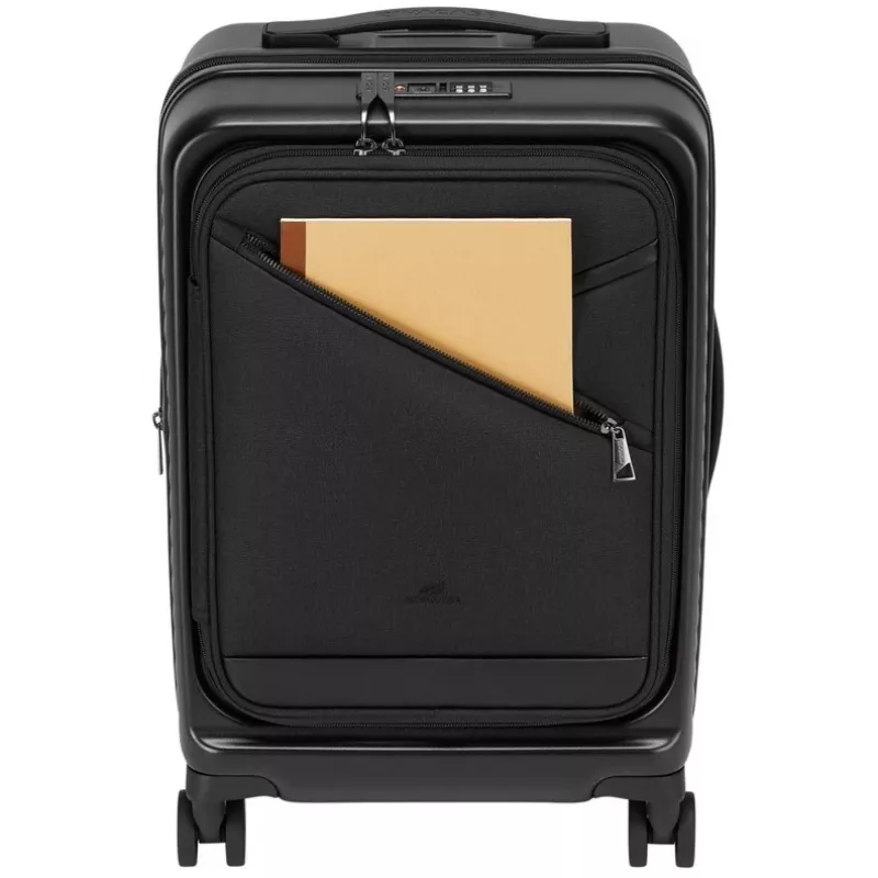 Mala de cabine Rivacase 8180 Clark ECO – bagagem de mão, concha rígida, preta