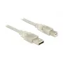 Cabo USB DeLOCK 83892 USB 2.0 1 m USB A USB B transparente