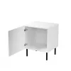 Mesa de cabeceira Cama Meble JUNGLE 53,5×40,5×44 cm branco mate, MDF e aglomerado, pernas pretas, conjunto de 2
