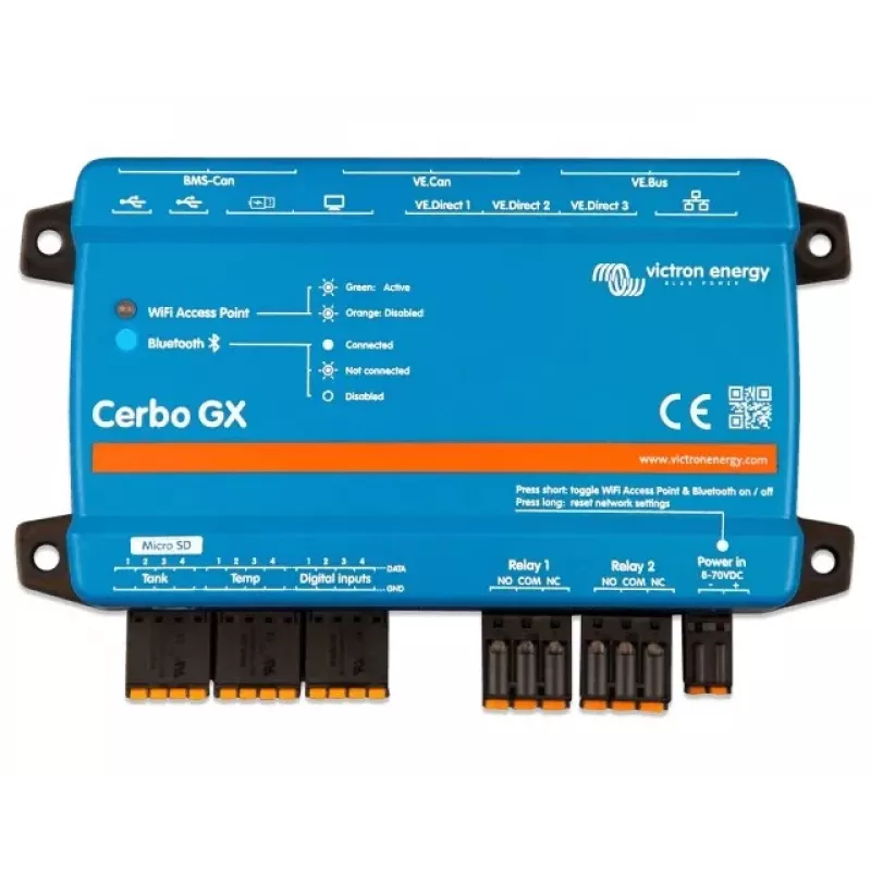 Cerbo GX MK2 Victron Energy BPP900450110 sistema de monitorização avançado com comunicação remota e suporte de ecrã