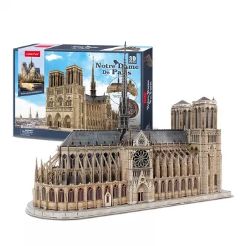 Puzzle 3D CubicFun Notre Dame, 293 peças, modelo à escala da catedral