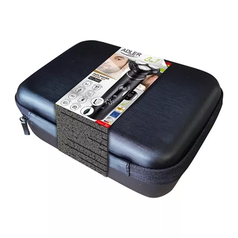 Máquina de barbear de viagem 3 em 1 Adler AD 2940 – máquina de barbear facial, máquina de cortar cabelo e aparador de nariz/ouvidos