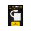 Adaptador gráfico USB GEMBIRD A-CM-HDMIF-02-SV, saída HDMI, até 3840×2160, prateado, 58,5×51×11,6 mm