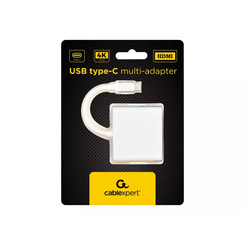Adaptador gráfico USB GEMBIRD A-CM-HDMIF-02-SV, saída HDMI, até 3840×2160, prateado, 58,5×51×11,6 mm