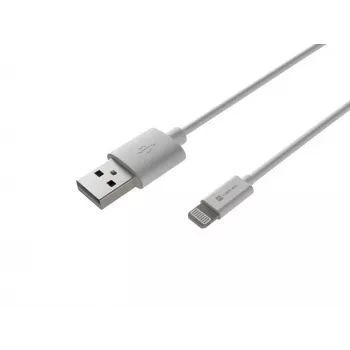 Cabo Lightning Natec Prati (macho)->USB-A (macho) 2m MFi branco NKA-2149