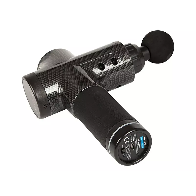 BLOW Wave 4000 44-340# pistola de massagem, 30 velocidades, 10 acessórios, 100 W, ecrã tátil LCD, USB-C, preta