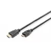 Digitus ASSMANN - Cabo de vídeo/áudio - HDMI - 30 AWG - Mini-HDMI, 19 pinos (M) - HDMI, 19 pinos (M) - 3 m - Isolamento duplo - preto (AK-330106-030-S)