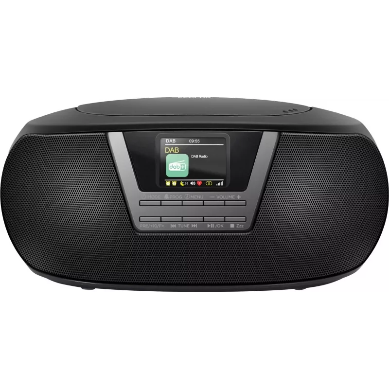 Sencor SPT 6200DB boombox com leitor CD/MP3 e rádio, DAB+/FM, Bluetooth, USB, AUX, 3 W, preto