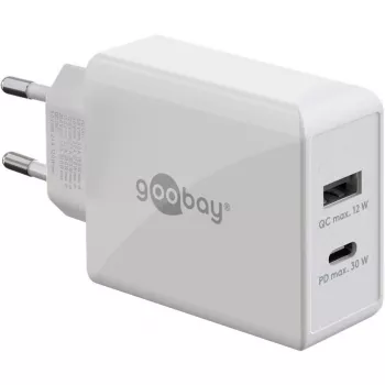 Goobay Carregador Rápido Dual USB-C™ PD (Power Delivery) (30 W) (61674)