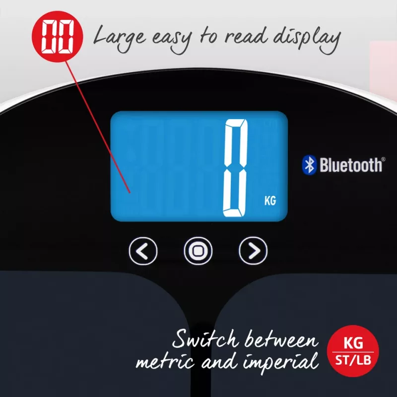 Balança de pessoa Salter 9192 BK3R Curve Bluetooth Smart Analyzer