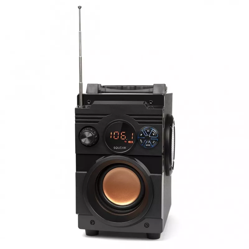 Altifalante Bluetooth 5.1 Squeak Bassblaster, rádio FM, leitor MP3 SQ1001