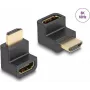 Adaptador HDMI High Speed DeLOCK ficha para conector fêmea angular 8K 60 Hz preto