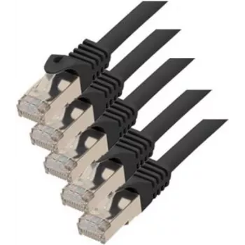 Cabo de rede preto Cat7 S/FTP ShiverPeaks 75515-S-SET5 5 m