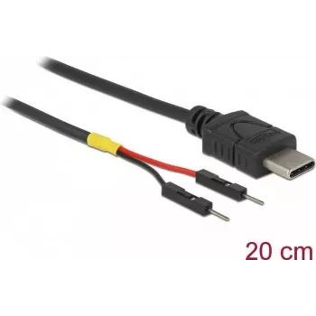 DeLOCK 85419 Cabo de alimentação USB Type-C para 2x conector de pino único, 20 cm
