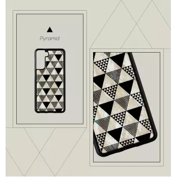 Capa de proteção iKins para Samsung Galaxy S21+ — padrão pirâmides, preto