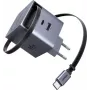 UGREEN X615 carregador rápido GaN 65W com 1x USB-C, 1x USB-A e cabo retrátil (modelo 65825)