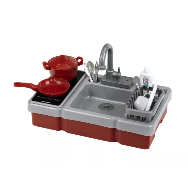 Lava-loiça de brinquedo com função de água e luz KLEIN modelo 7110 – acessório de cozinha de brincar para crianças
