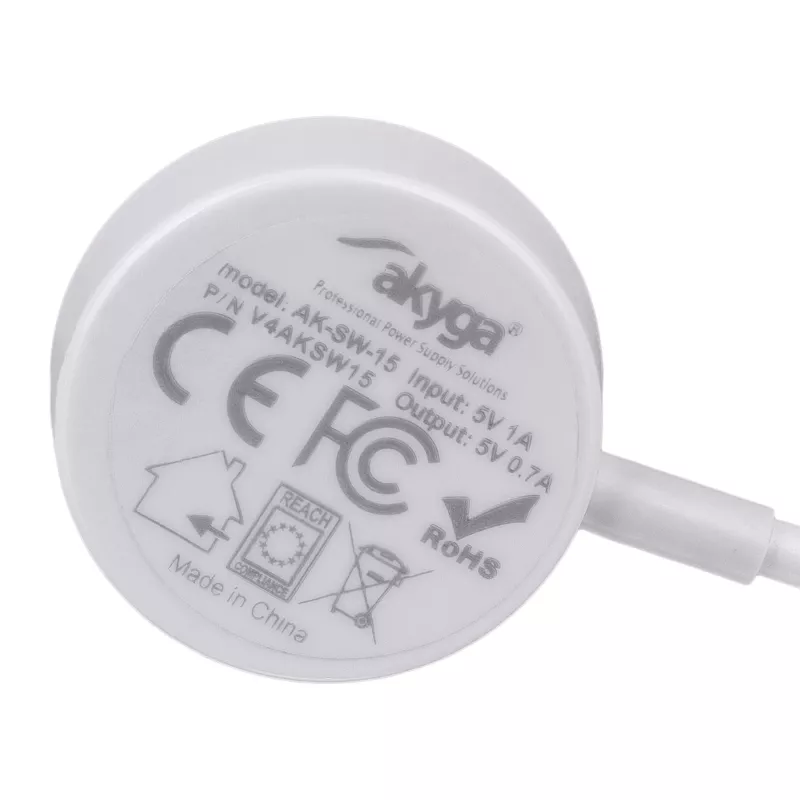 Akyga AK-SW-15 Cabo de carregamento magnético para Apple Watch, USB, 1 m, branco (AK-SW-15)