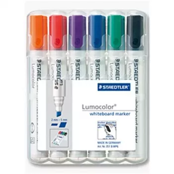 Marcador Staedtler 351 B WP6 6 unid. preto azul verde laranja vermelho violeta