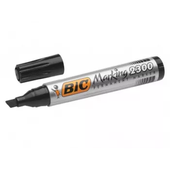 Marcador permanente BIC ECO 2300, preto, ponta redonda 4–5 mm