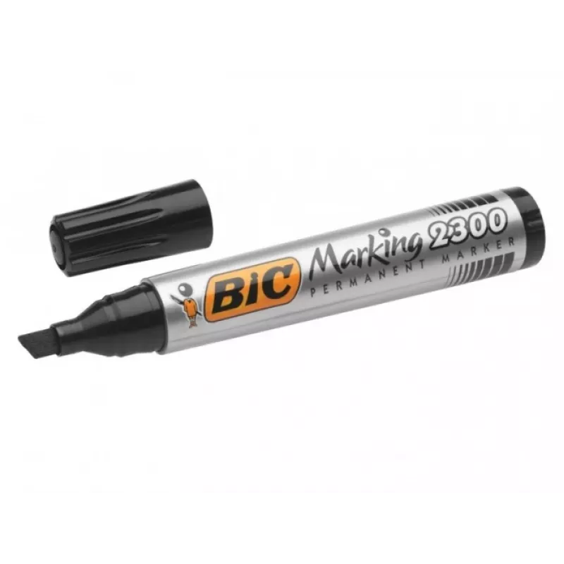 Marcador permanente BIC ECO 2300, preto, ponta redonda 4–5 mm