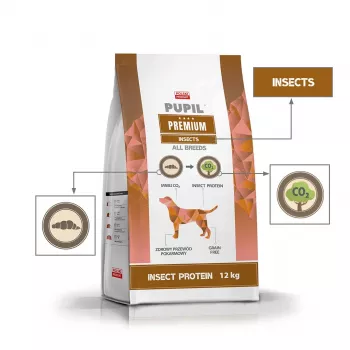 PUPIL Premium Insetos - Alimento seco para cães - 12 kg