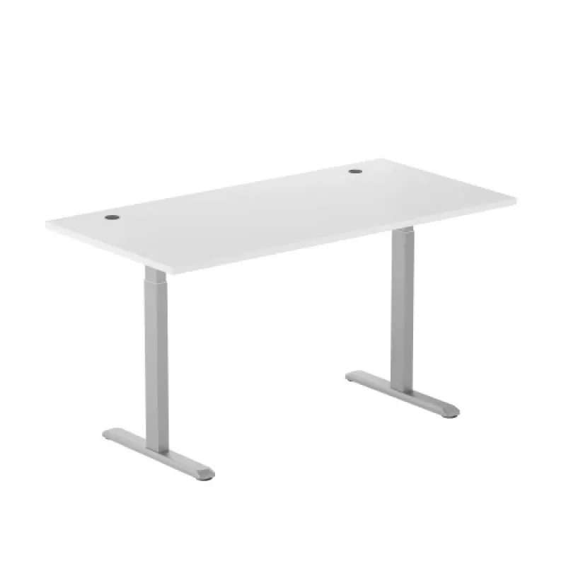 Mesa de altura ajustável Up Up Bjorn cinzenta, tampo L branco